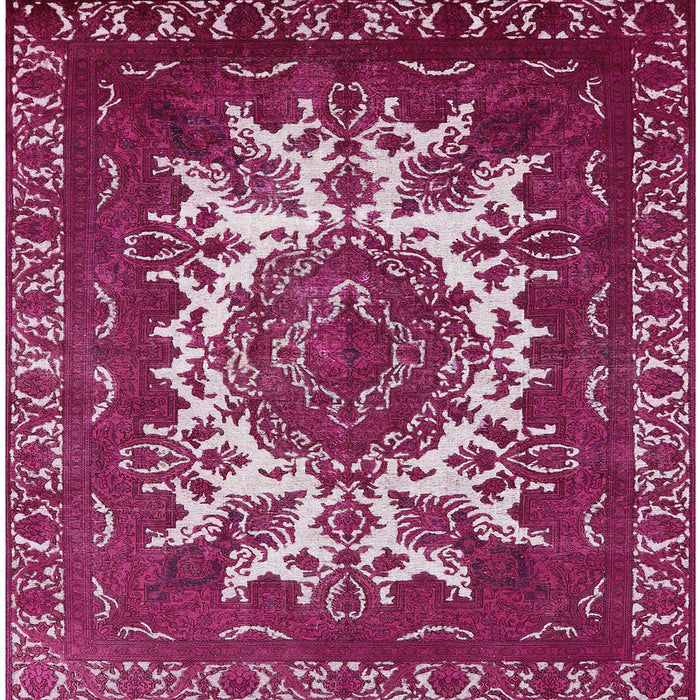 Square Mid-Century Modern Pale Violet Red Pink Oriental Rug, urb2229