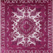 Square Mid-Century Modern Pale Violet Red Pink Oriental Rug, urb2229