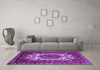 Machine Washable Oriental Purple Industrial Rug, wshurb2229pur