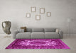 Machine Washable Oriental Pink Industrial Rug in a Living Room, wshurb2229pnk