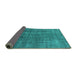 Sideview of Oriental Turquoise Industrial Rug, urb2230turq