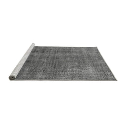 Sideview of Machine Washable Oriental Gray Industrial Rug, wshurb2230gry