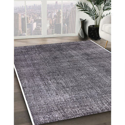 Mid-Century Modern Dark Gray Oriental Rug in Family Room, urb2230