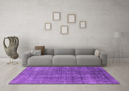 Machine Washable Oriental Purple Industrial Area Rugs in a Living Room, wshurb2230pur
