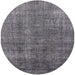 Round Machine Washable Industrial Modern Dark Gray Rug, wshurb2230