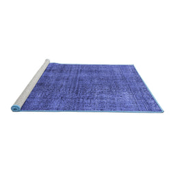 Sideview of Machine Washable Oriental Blue Industrial Rug, wshurb2230blu