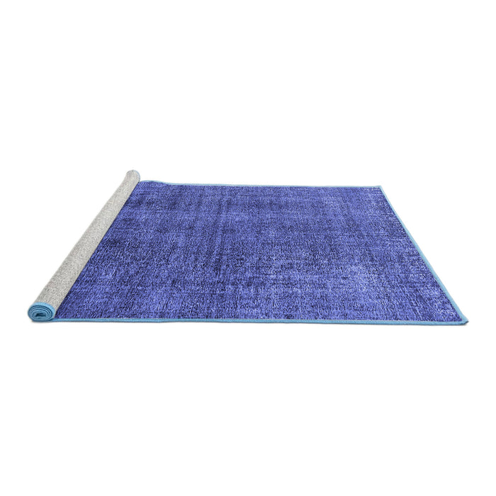 Sideview of Machine Washable Oriental Blue Industrial Rug, wshurb2230blu