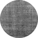 Round Oriental Gray Industrial Rug, urb2230gry