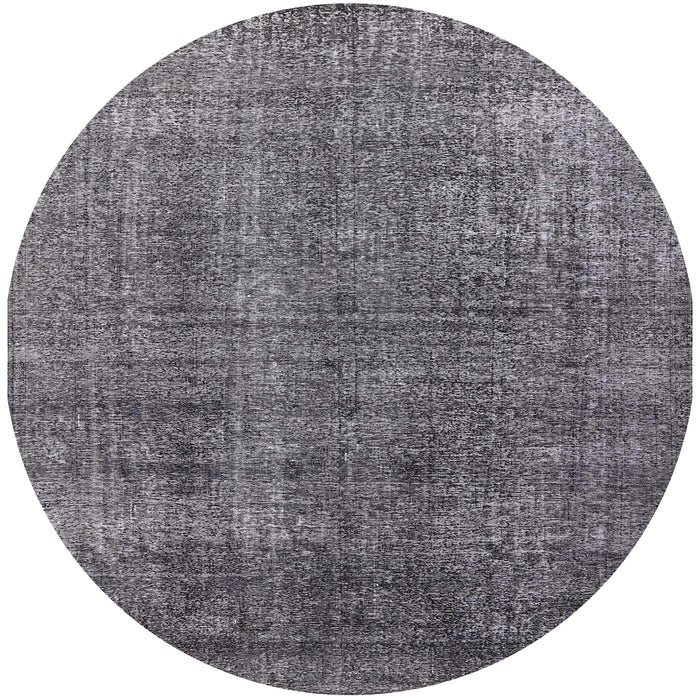 Round Mid-Century Modern Dark Gray Oriental Rug, urb2230