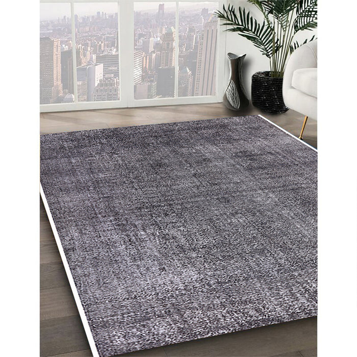 Mid-Century Modern Dark Gray Oriental Rug in Family Room, urb2230