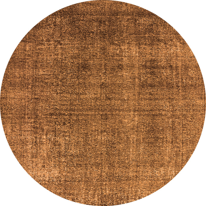 Round Machine Washable Oriental Orange Industrial Area Rugs, wshurb2230org