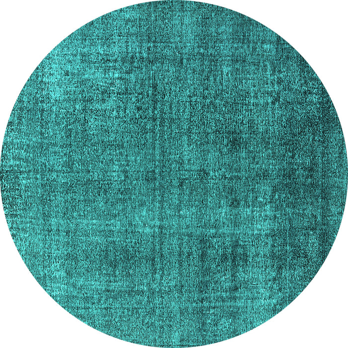 Round Oriental Turquoise Industrial Rug, urb2230turq