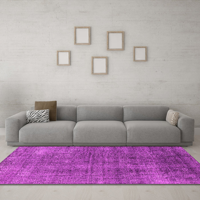 Machine Washable Oriental Pink Industrial Rug in a Living Room, wshurb2230pnk