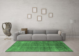 Machine Washable Oriental Emerald Green Industrial Area Rugs in a Living Room,, wshurb2230emgrn