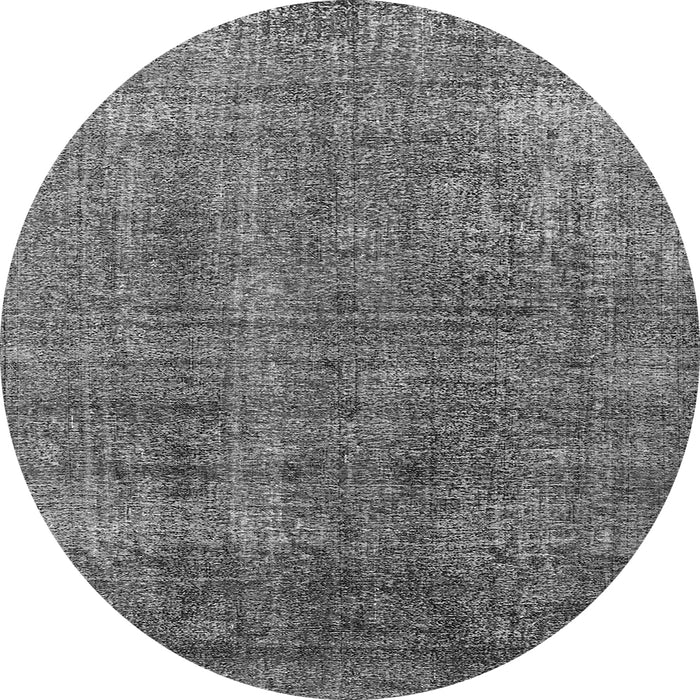 Round Machine Washable Oriental Gray Industrial Rug, wshurb2230gry