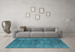 Machine Washable Oriental Light Blue Industrial Rug in a Living Room, wshurb2231lblu