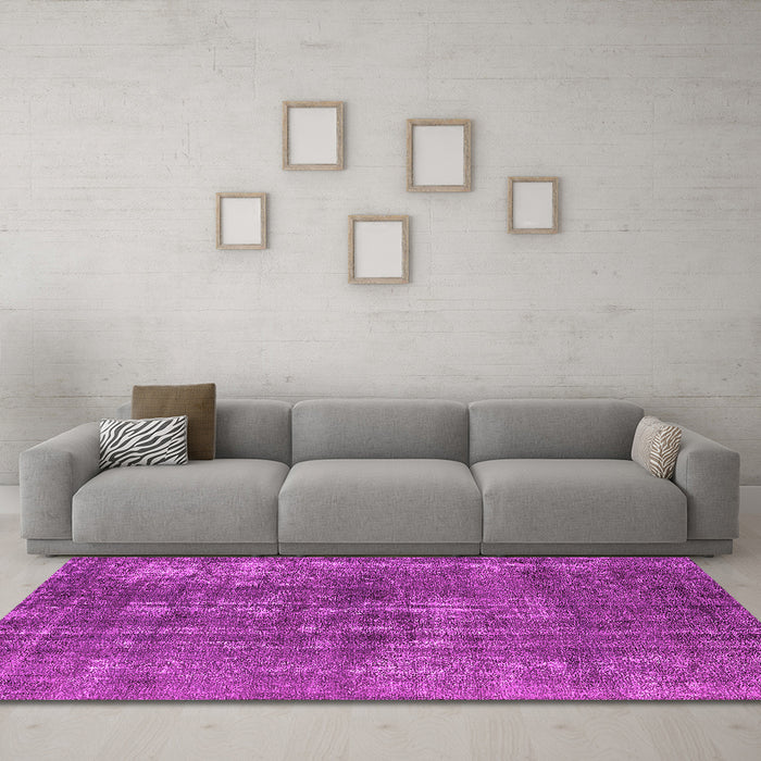 Machine Washable Oriental Pink Industrial Rug in a Living Room, wshurb2231pnk