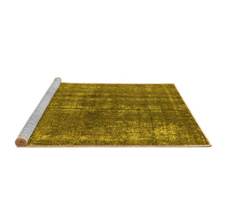 Sideview of Machine Washable Oriental Yellow Industrial Rug, wshurb2231yw