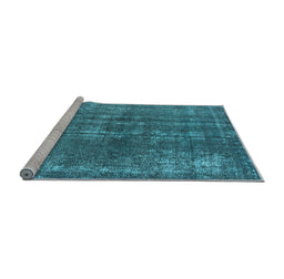 Sideview of Machine Washable Oriental Light Blue Industrial Rug, wshurb2231lblu