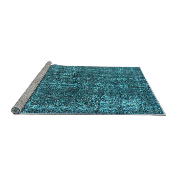 Sideview of Machine Washable Oriental Light Blue Industrial Rug, wshurb2231lblu