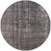 Round Machine Washable Industrial Modern Purple Rug, wshurb2231