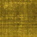 Square Machine Washable Oriental Yellow Industrial Rug, wshurb2231yw