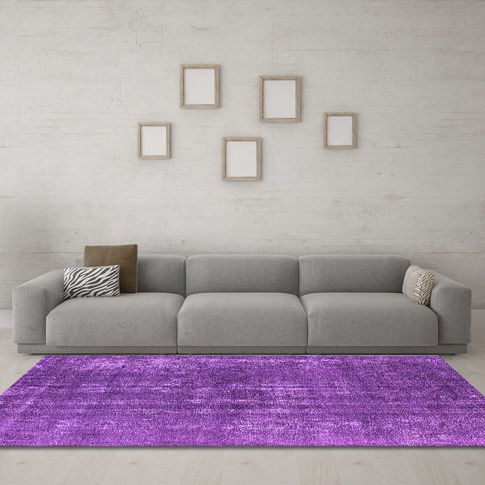 Machine Washable Oriental Purple Industrial Area Rugs in a Living Room, wshurb2231pur
