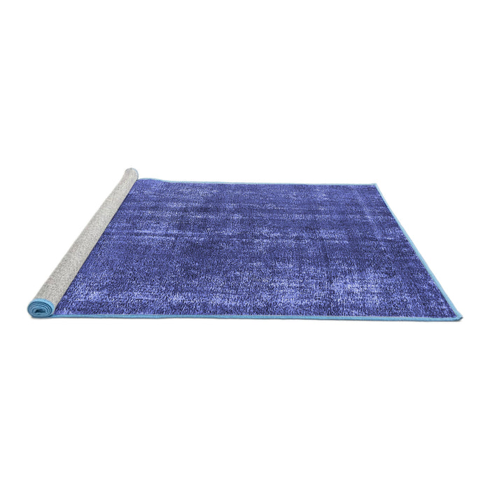 Sideview of Machine Washable Oriental Blue Industrial Rug, wshurb2231blu