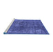 Sideview of Machine Washable Oriental Blue Industrial Rug, wshurb2231blu