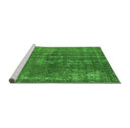 Sideview of Machine Washable Oriental Green Industrial Area Rugs, wshurb2231grn