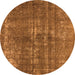 Round Oriental Orange Industrial Rug, urb2231org