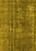 Machine Washable Oriental Yellow Industrial Rug, wshurb2231yw