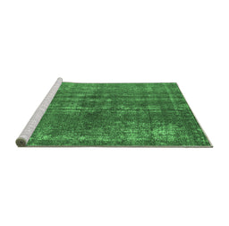 Sideview of Machine Washable Oriental Emerald Green Industrial Area Rugs, wshurb2231emgrn