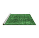 Sideview of Machine Washable Oriental Emerald Green Industrial Area Rugs, wshurb2231emgrn