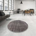 Round Machine Washable Industrial Modern Purple Rug in a Office, wshurb2231