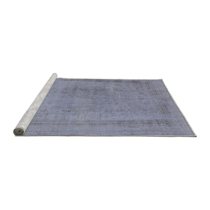 Sideview of Machine Washable Industrial Modern Slate Blue Grey Blue Rug, wshurb2232