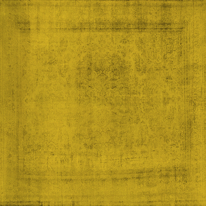 Square Machine Washable Oriental Yellow Industrial Rug, wshurb2232yw