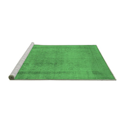 Sideview of Machine Washable Oriental Emerald Green Industrial Area Rugs, wshurb2232emgrn