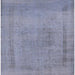 Square Machine Washable Industrial Modern Slate Blue Grey Blue Rug, wshurb2232