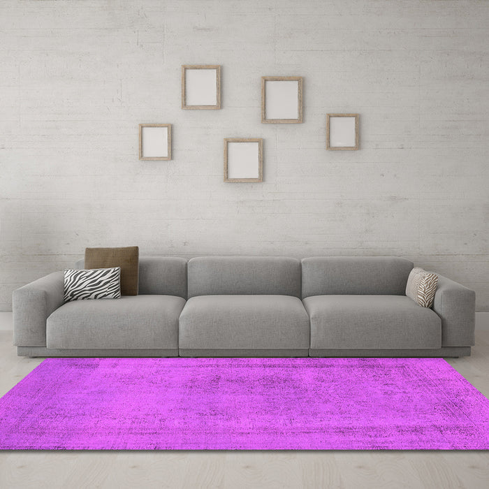 Machine Washable Oriental Pink Industrial Rug in a Living Room, wshurb2232pnk