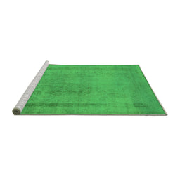 Sideview of Machine Washable Oriental Green Industrial Area Rugs, wshurb2232grn