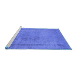 Sideview of Machine Washable Oriental Blue Industrial Rug, wshurb2232blu