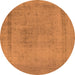 Round Oriental Orange Industrial Rug, urb2232org