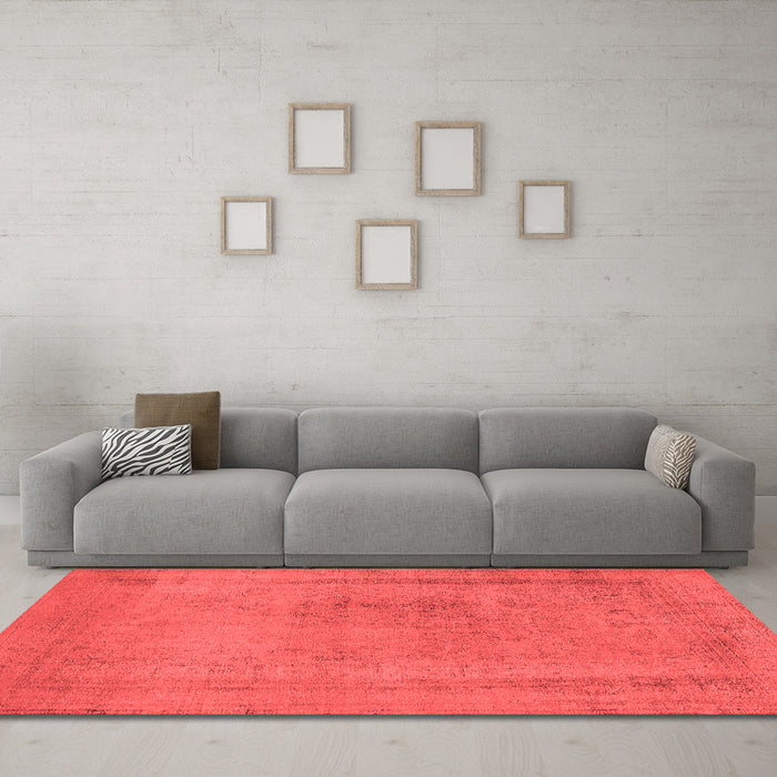 Industrial Red Washable Rugs