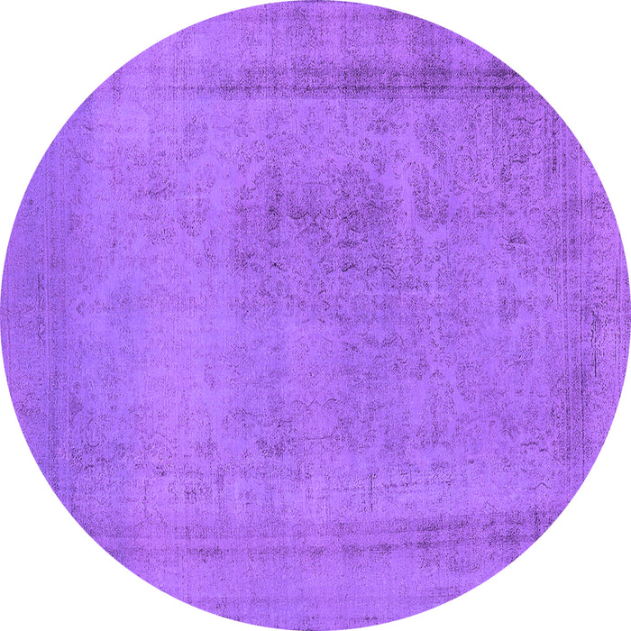 Round Oriental Purple Industrial Rug, urb2232pur