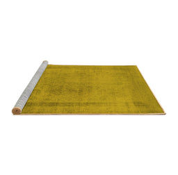 Sideview of Machine Washable Oriental Yellow Industrial Rug, wshurb2232yw