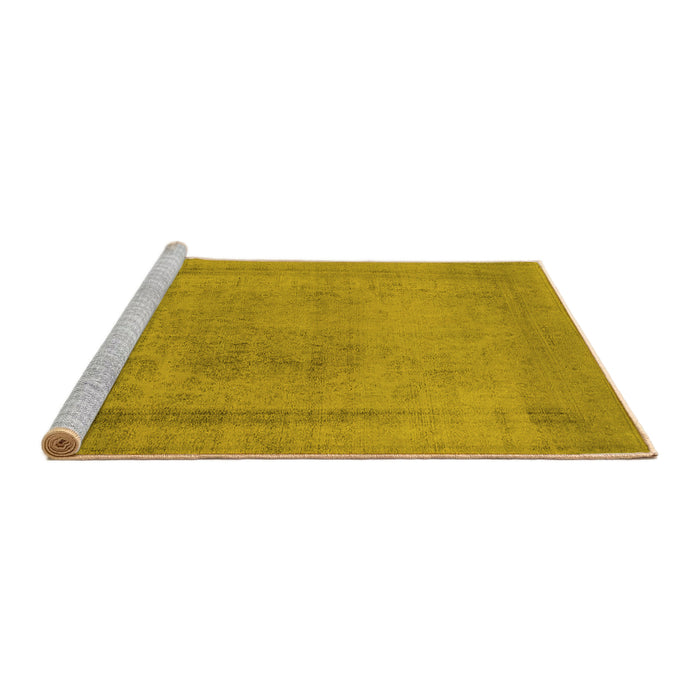Sideview of Machine Washable Oriental Yellow Industrial Rug, wshurb2232yw