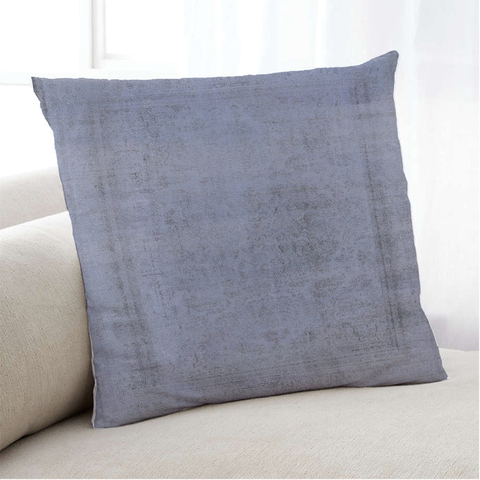 Lifestyle Image of Mid-Century Modern Urban Square Slate Blue Grey Blue Throw Pillow, 18 inch by 18 inch, pwurb2232