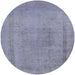 Round Machine Washable Industrial Modern Slate Blue Grey Blue Rug, wshurb2232