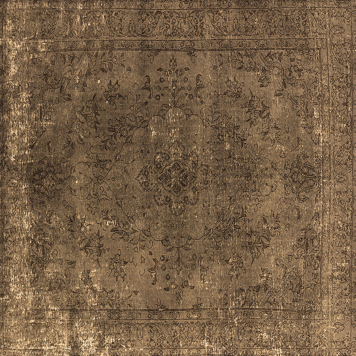 Square Machine Washable Oriental Brown Industrial Rug, wshurb2233brn